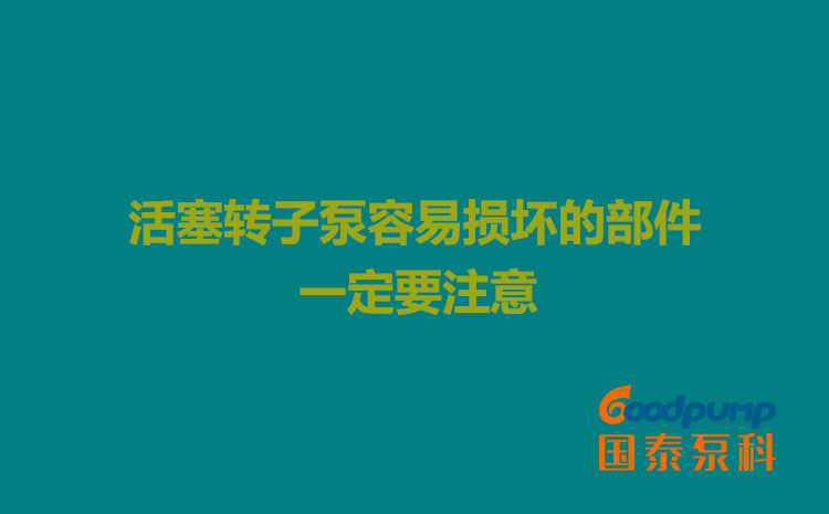 活塞转子泵容易损坏的部件