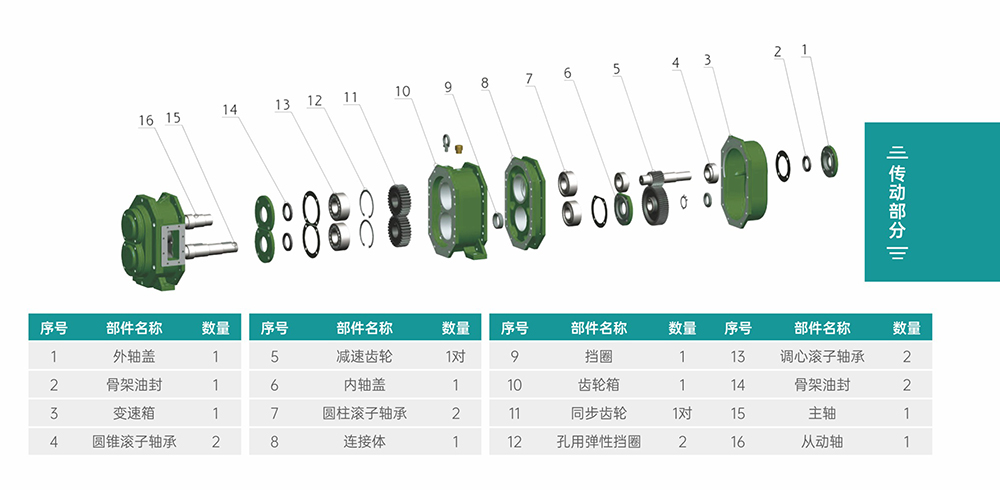 GS/DR系列凸轮转子泵传动部分结构图